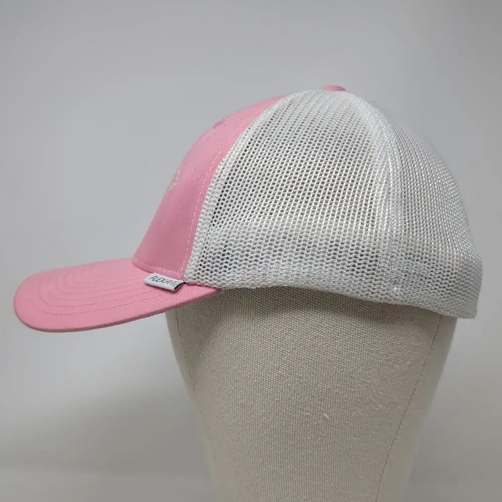 Flexfit Baseball Cap Pink One Size Park City Flower Mesh Back Stretch Fit Hat